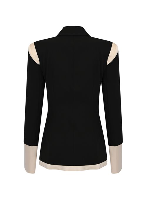 Blazer slim in gabardina di misto viscosa color block Patrizia Pepe | 8S0571 A498FG53